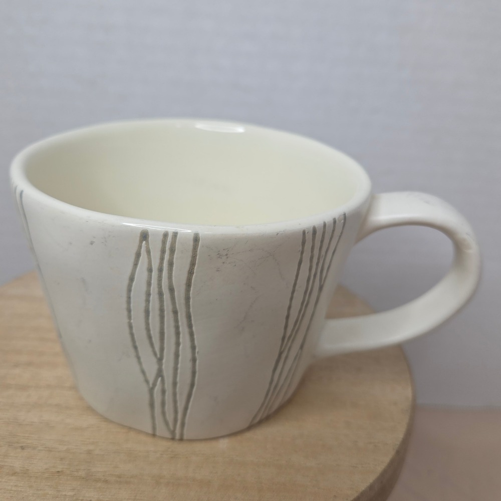 Potter's Studio Modern Farmhouse Style Mug Cream Tree‎ Bark Coffee Cup